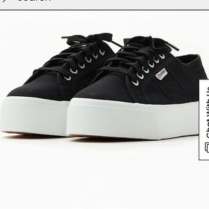 Superga Women's Black 2790 Platform Sneakers